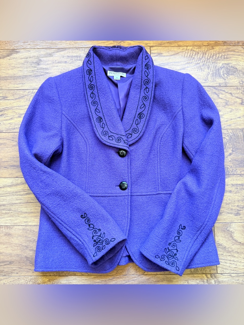 Pendleton Petite Purple Merino Wool Jacket Blazer Women’s M Grandma Core